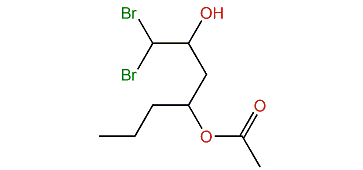 1,1-Dibromo-2-hydroxyheptan-4-yl acetate